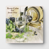 Plaque Photo Restez calme et buvez du vin Scène rustique (Devant)