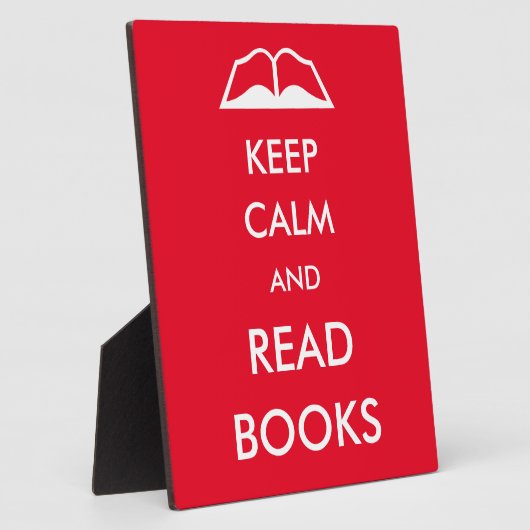 Plaque Photo Restez calme et lisez des livres (Côté)