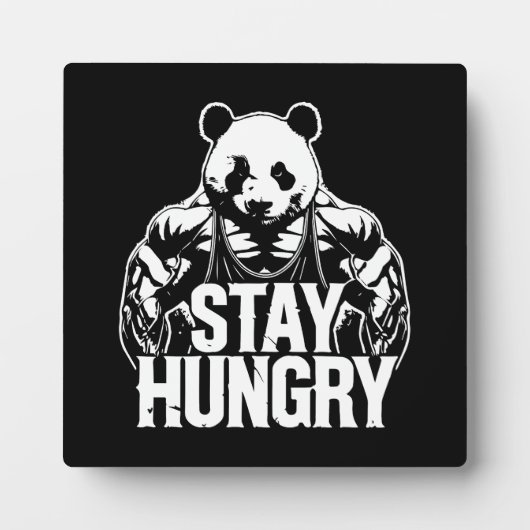 Plaque Photo Restez Faim, Gym Panda, Bodybuilding Motivation (Devant)