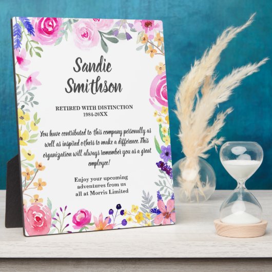 Plaque Photo retirement gift for boss, employee, long service (Côté)