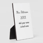 Plaque Photo Retour à l'école ajouter nom de l'enseignant année (Côté)