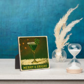 Plaque Photo Retro 50s 4 Leaf Clover Irish Christmas Martini (Insitu)