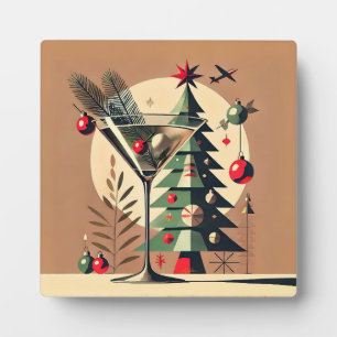Plaque Photo Retro 50s Jet Set Noël Martini Arbre