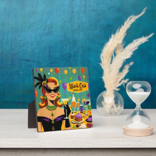 Plaque Photo Retro 50s Mardi Gras Martini Cocktail Party (Insitu)
