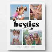 Plaque Photo Retro Besties 4 Photo Friends Collage (Devant)