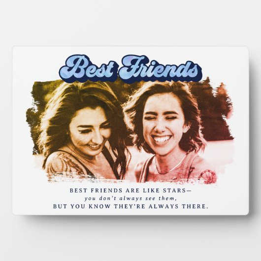 Plaque Photo Retro Blue Best Friends Keepsaké (Devant)