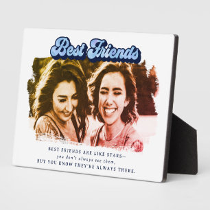 Plaque Photo Retro Blue Best Friends Keepsaké