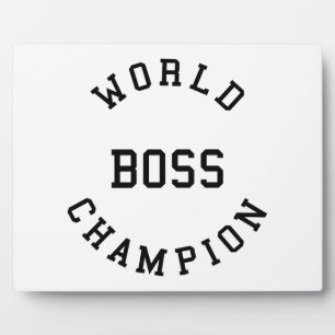 Plaque Photo Retro Cool Gifts for Bosses : World Champion Boss