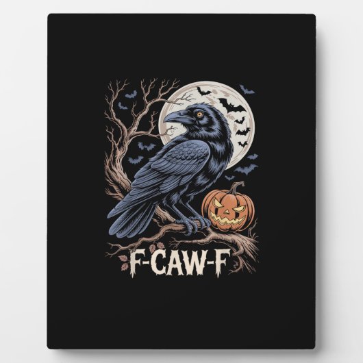 Plaque Photo Retro F-Caw-F Bird Crow Funny Crow Bird Cawing Gru (Devant)