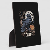 Plaque Photo Retro F-Caw-F Bird Crow Funny Crow Bird Cawing Gru (Côté)