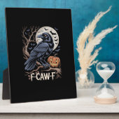 Plaque Photo Retro F-Caw-F Bird Crow Funny Crow Bird Cawing Gru (Côté)