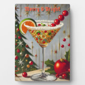 Plaque Photo Retro les années 50 Merry Bright Christmas Candy C (Devant)