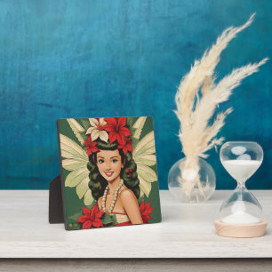 Plaque Photo Retro les années 50 Tropical Christmas Princesse