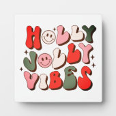 Plaque Photo Retro Noël Holly Jolly Vibes Vacances tendance (Devant)