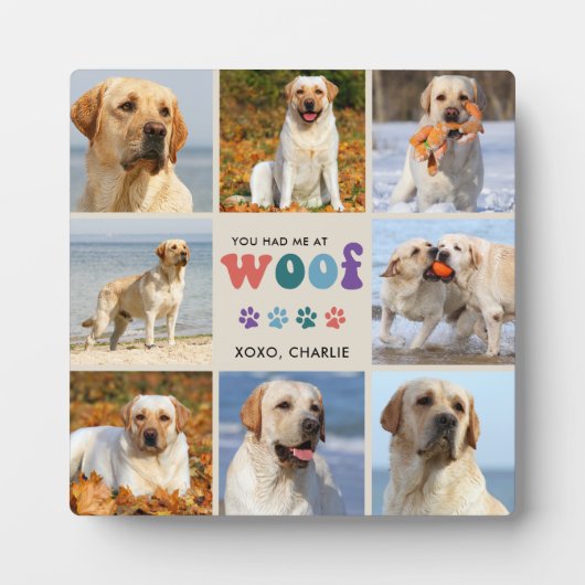 Plaque Photo Retro Vous M'Avez Eu WOOF Custom 8 Photo Collage C (Devant)