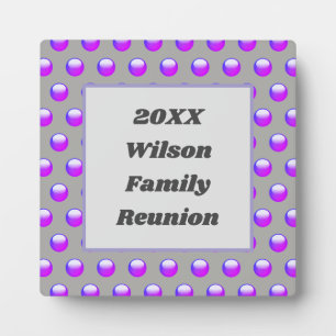 Plaque Photo Retrouvailles familiales Vibrant Violet Pois