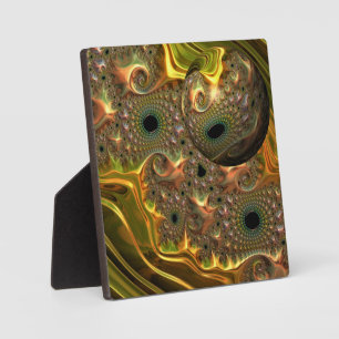 Plaque Photo Rêve fractal d'or liquide