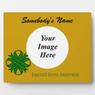 Plaque Photo Ribbon Modèle Emerald Green Clover par K Yoncich