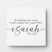 Plaque Photo Rien ne peut arrêter le plan de Dieu pour votre vi (Devant)