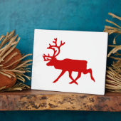 Plaque Photo Rindeer rouge / Silhouette caribou (Côté)