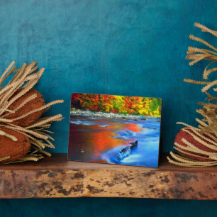 Plaque Photo Rivière Swift reflétant les couleurs de l'automne