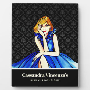 Plaque Photo Robe de cocktail bleu royal foncé de mariage en da