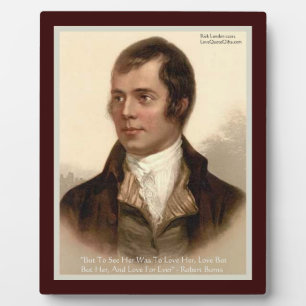 Plaque Photo Robert Burns "Pour la connaître" Citation d'amour 
