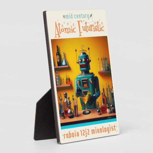 Plaque Photo Robot futuriste rétro ROBIA 12J2 Mixologue (Côté)