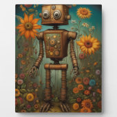 Plaque Photo Robot Whimsical Garden | Tablette Art numérique (Devant)