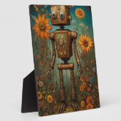 Plaque Photo Robot Whimsical Garden | Tablette Art numérique (Côté)