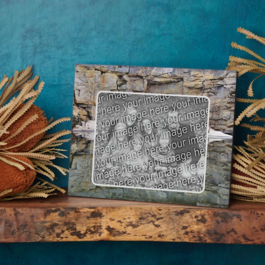 Plaque Photo Rock Wall Reflections Pond Ajouter Votre Propre Ph (Côté)