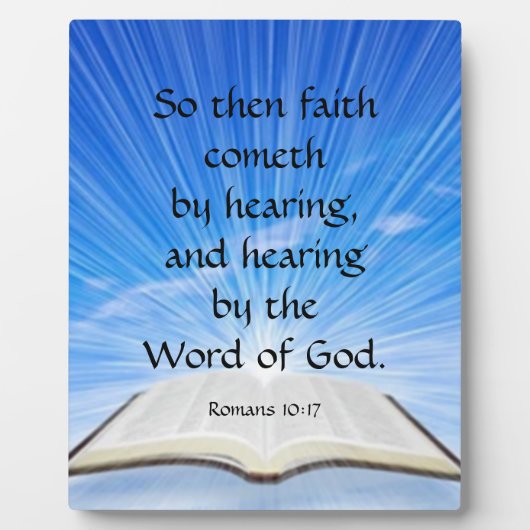 Plaque Photo Romains 10:17 (Devant)