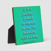 Plaque Photo Romains 12:18 (Recto)