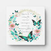 Plaque Photo Romains 8:28 Fleurs et papillons (Devant)