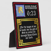 Plaque Photo Romans 623 Gold Letter Eternal Life Bible Verse (Côté)