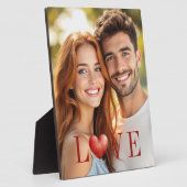 Plaque Photo Romantic Couple Red Heart Photo Display (Côté)