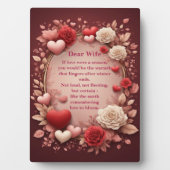 Plaque Photo Romantic Poem Couples Red Roses Hearts Vintage (Devant)
