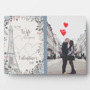 Plaque Photo Romantic Wife Valentine's Day Eiffel Tower photo