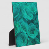 Plaque Photo Romantique élégant turquoise - roses verts (Côté)