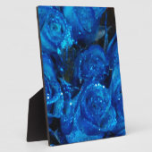 Plaque Photo Romantique Love Blue Glitter Glamour Roses (Côté)