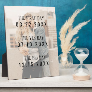 Plaque Photo Romantique Marié Couple Dates Typographie