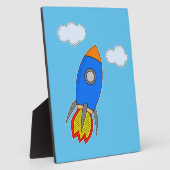 Plaque Photo Roquette De Dessin Dans Le Ciel Bleu (Côté)