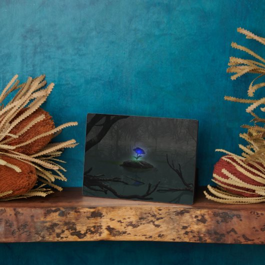 Plaque photo Rose bleu (Côté)