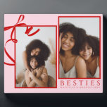 Plaque photo rose du meilleur ami<br><div class="desc">Plaque photo rose de la meilleure amie avec une illustration arc rouge</div>