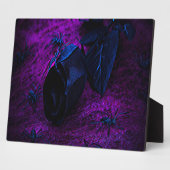 Plaque Photo Rose éffrayant en matière noire, araignées noires (Côté)