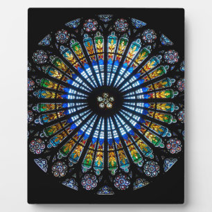 Plaque Photo rose fenêtre cathédrale strasbourg