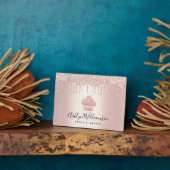 Plaque Photo Rose Gold Cupcake Parties scintillant Drives Pâtis (Côté)