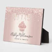 Plaque Photo Rose Gold Cupcake Parties scintillant Drives Pâtis (Côté)