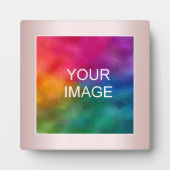 Plaque Photo Rose Gold Upload Your Photo Image Logo Easel (Devant)
