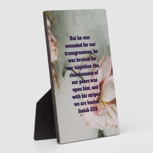 Plaque Photo Rose Isaïe 53:5 Citation (Côté)